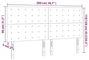 Cabeceira de cama 4 pcs tecido 100x5x78/88 cm azul