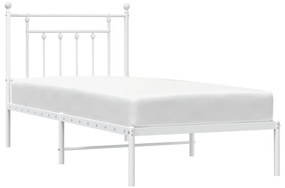 Estrutura de cama com cabeceira 90x200 cm metal branco
