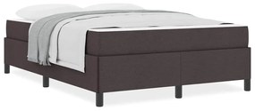 Cama Box Castanho 160 x 200 cm Tecido, Madeira de Engenharia