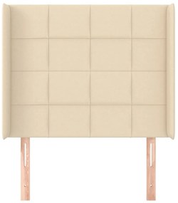 Cabeceira de cama c/ abas tecido 83x16x118/128 cm creme
