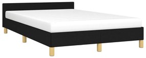 Estrutura de cama sem colchão preto 120x190 cm tecido