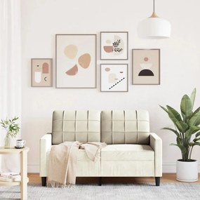 Sofá de 2 lugares veludo 120 cm cor creme