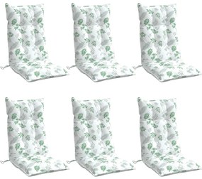 Almofadões p/ cadeira encosto alto 6 pcs tecido oxford folhas