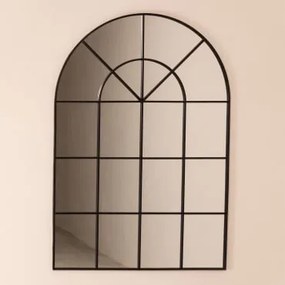 Espelho de parede em metal com efeito janela (135x92 cm) Paola Preto - Sklum