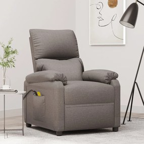 3098438 vidaXL Poltrona de massagens elétrica reclinável tecido cinza-acast.