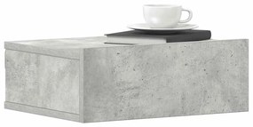 Mesa cabeceira suspensa 2pcs derivados madeira cinzento cimento