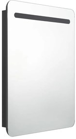 Armário espelhado p/ casa de banho LED 60x11x80 cm preto