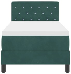 Cama Box Spring vidaXL com Colchão Verde Escuro 80x200 cm Veludo