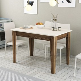 Mesa de Cozinha Kiev – Nogueira e Creme – 110x75x72 cm