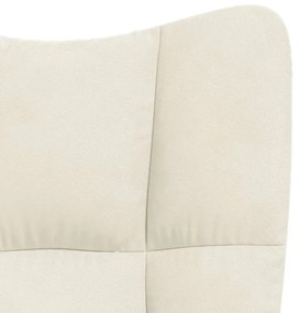Cadeira de baloiço veludo branco nata