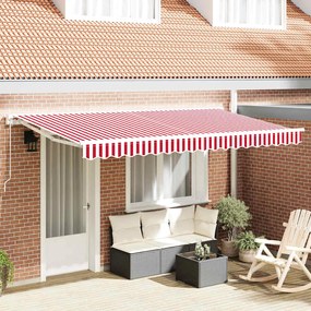 vidaXL Tecido de Substituição para Toldo para Estrutura de 4x2 m Vermelho e Branco