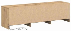 Gabinete de TV com LED Carvalho Artesanal 140x34x40 cm Madeira Derivad