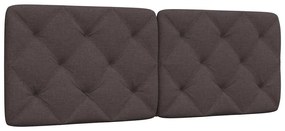 vidaXL Almofadão de cabeceira 140 cm tecido castanho-escuro