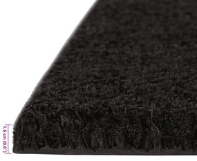 Tapetes porta 5 pcs 40x60 cm fibra coco tufada preto