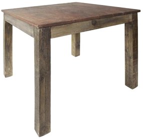 Mesa de jantar mistura de madeiras recicladas 82x80x76 cm