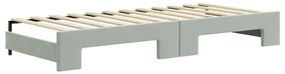 Sofá-cama com gavetão 80x200 cm veludo cinzento-claro