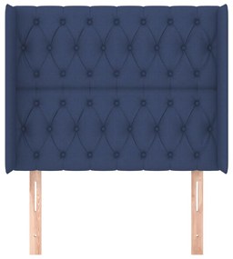 Cabeceira de cama c/ abas tecido 93x16x118/128 cm azul