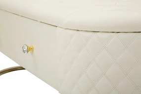 BANCO COM GAVETAS SHARON BRANCO E DOURADO 120X40X43 CM