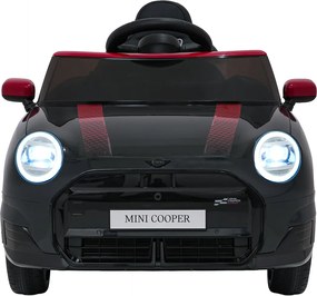 Carro elétrico para Crianças Mini Cooper 12V, Rodas Eva, Assento Couro ecológico Preto