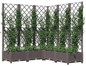 Vaso/floreira jardim c/ treliça 120x120x121,5 cm PP castanho