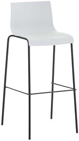 Conjunto de 2 bancos de bar Hoover em plástico e com estrutura preta 43 x 100 x 48 cm Branco