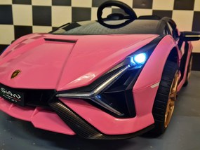 Carro infantil a bateria 12V Lamborghini Sian rosa