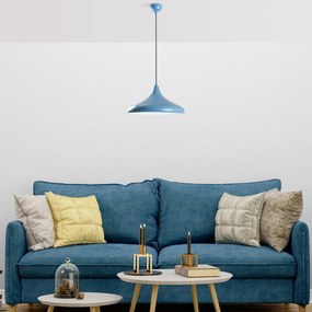 Candeeiro de Teto Eysan – Azul Claro – Ø35 h:20 cm