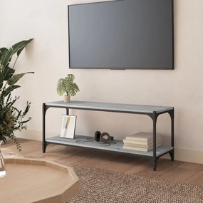 Móvel de TV 100x33x41 cm derivados madeira/aço cinzento sonoma