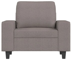 Poltrona tecido 60 cm cinzento-acastanhado