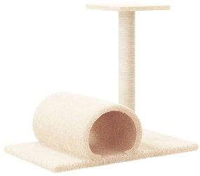 Poste arranhador para gatos com túnel 60x34,5x50 cor creme