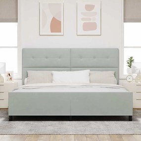 Cama vidaXL Cinza Claro 200x200 cm Veludo