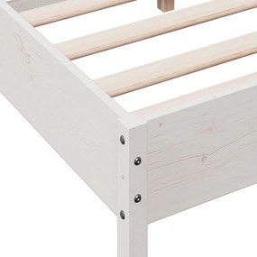 Estrutura de cama com cabeceira 120x200 cm pinho maciço branco