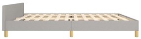Estrutura de cama sem colchão 200x200 cm tecido cinzento-claro