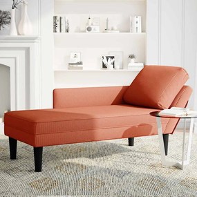 Chaise lounge com almofada tecido corduroy laranja