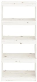 Estante/divisória 60x30x135,5 cm madeira de pinho maciça branco