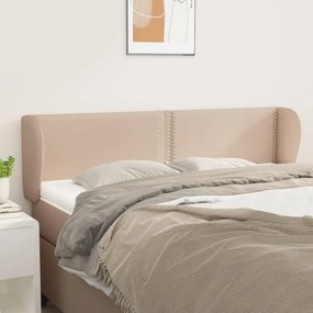 Cabeceira cama abas couro artificial 147x23x78/88 cm cappuccino
