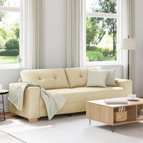 Sofá de 3 lugares vidaXL Creme 180 cm em tecido
