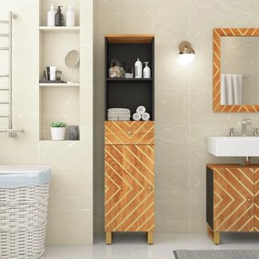 vidaXL Armário para WC 38x33,5x160 cm mangueira maciça castanho/preto