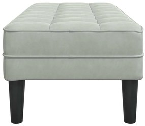Banco vidaXL Cinza Claro 113 cm Veludo