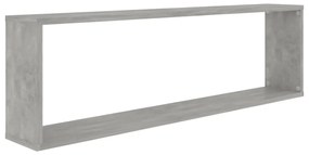 Estantes parede cúbicas 2pcs derivados de madeira cinza cimento