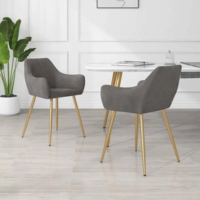 vidaXL Cadeiras de jantar 2 pcs veludo cinzento-escuro