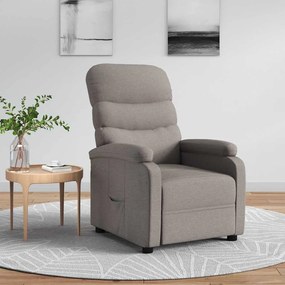vidaXL Poltrona reclinável tecido cinzento-acastanhado