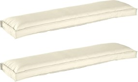 vidaXL Conjunto de Almofadas para Palete 2 pcs Creme 150 x 40 x 8 cm