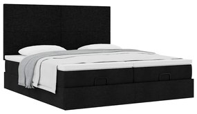 63 / 5,000vidaXL Estrutura de cama otomana com colchões tecido preto