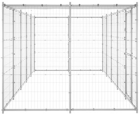 Canil de exterior com telhado 12,1 m² aço galvanizado