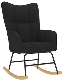 vidaXL Cadeira de baloiço tecido preto