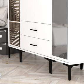 Roupeiro Kumsal PTR – Branco – 160 cm x 47,5 cm x 201,4 cm