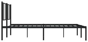 Estrutura de cama com cabeceira 193x203 cm metal preto