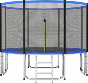 SPORTNOW Trampolim para Crianças Exterior Ø366 cm com Rede de Segurança Escada Acolchoamento de Molas Azul | Aosom Portugal