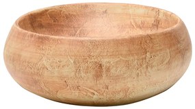 Lavatório de bancada oval 59x40x15 cm cerâmica castanho